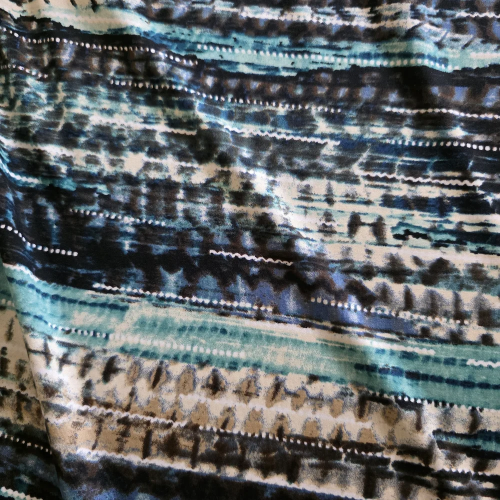 Teal and Black Patterned Women's Tunic. Great Fall Top - Picture 8 of 10